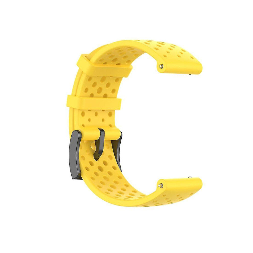 (Yellow) For Suunto 9 Breathable Silicone Watch Band Yellow 7364070384358