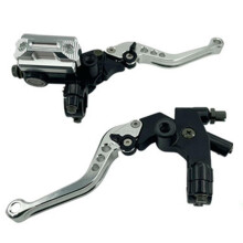 (Silver) Motorcycle Clutch Brake Handle Lever Perch Left And Right Set Universal Fit Clutch Levers Motor Accessories