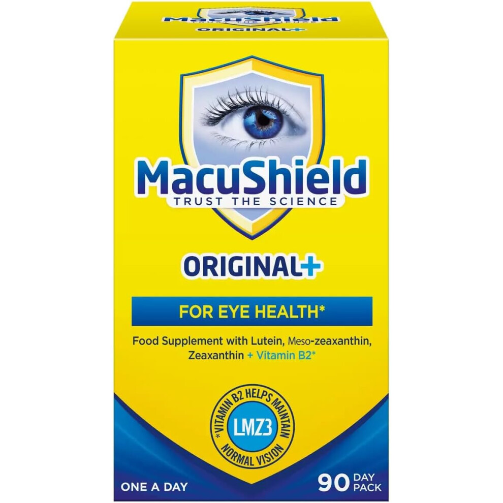 MacuShield Original Plus Capsules - 90 day pack, Eye Health Food Supplement containing Lutein,