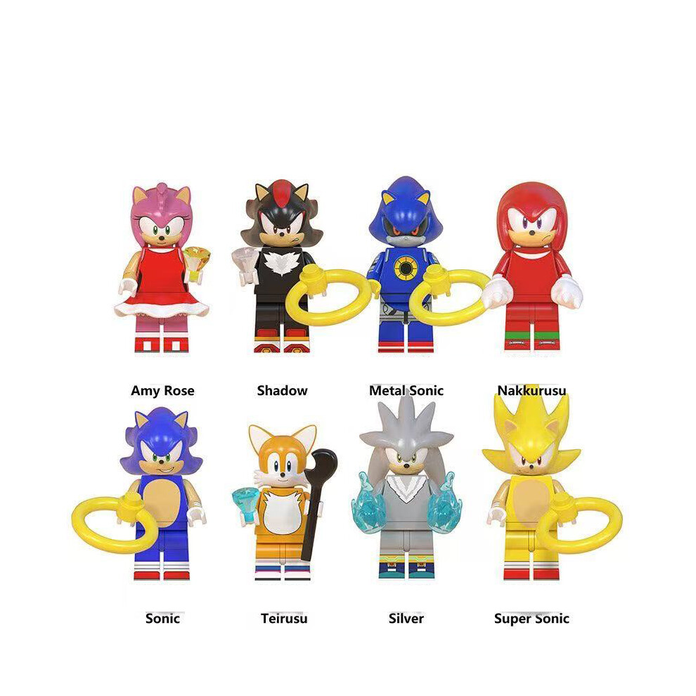 (8pcs-B) 16Pcs Sonic The Hedgehog Minifigure Fit Lego Kid Toy Gift