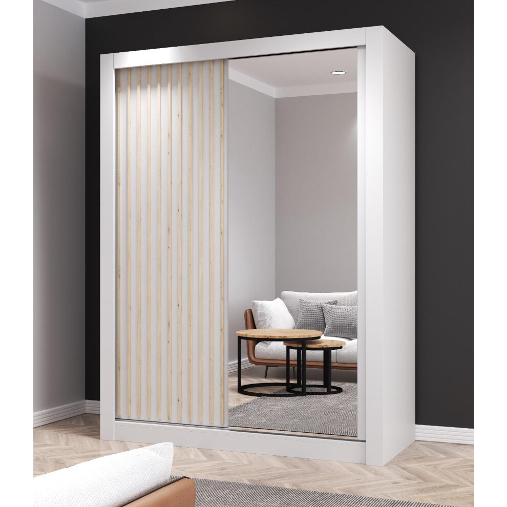 (WHITE, 180CM) FHI-kingston Modern Sliding Door Wardrobe