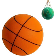 (Orange, 24cm) Silent Basketball, Silent Ball, Low Noise Indoor Training Ball, Uncoated High Density Foam Ball, Microporous Silent Foam Basketball
