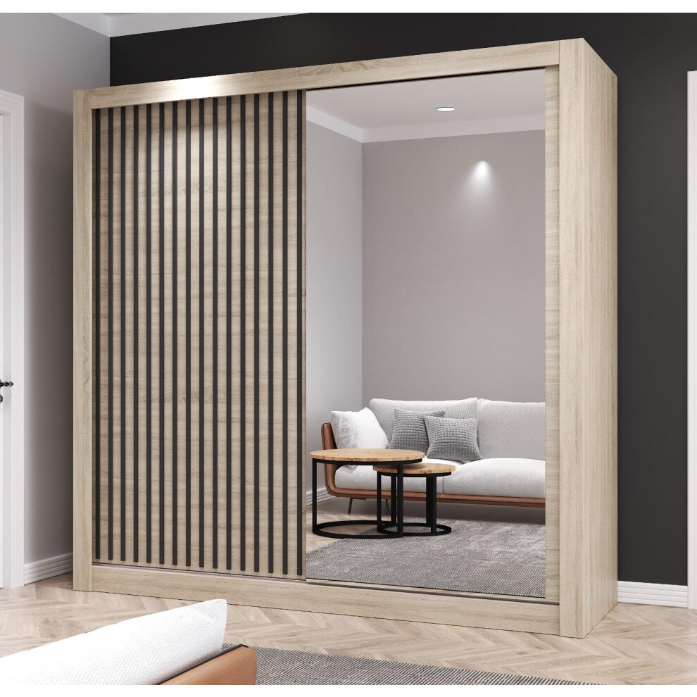 (OAK, 150CM) FHI-kingston Modern Sliding Door Wardrobe