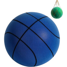 (Blue, 24cm) Silent Basketball, Silent Ball, Low Noise Indoor Training Ball, Uncoated High Density Foam Ball, Microporous Silent Foam Basketball