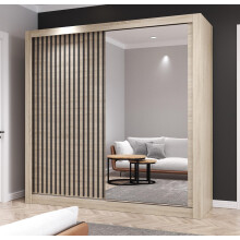 (OAK, 203CM) FHI-kingston Modern Sliding Door Wardrobe