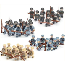 (40pcs-A) War II the British and German armies Desert Military Sodiers Weapons Minifigures Kids Toys Gifts
