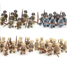 (40pcs-C) War II the British and German armies Desert Military Sodiers Weapons Minifigures Kids Toys Gifts