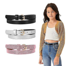 (90cm(35.5Inch), 3PC-B) Jasgood 4/3 Pack Kids Belt Fashion Glitter Belt, Cute Shiny Pu Leather Belt For Girls And Boys