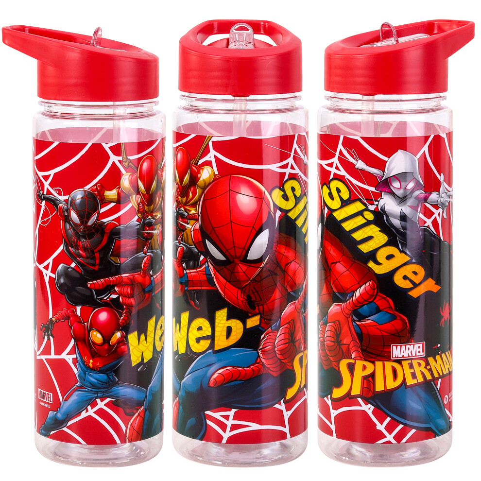 Spider-Man Plastic Bottle With Straw Drinkware