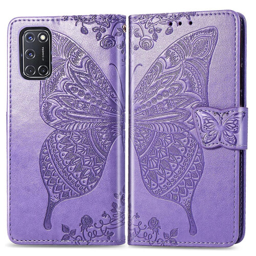 (Light Purple) Butterfly Leather For Oppo A52/a72/a92