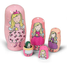 Russian Nesting Dolls Bear Matryoshka Dolls Toys Cute Animal Handmade Set Of 5 For Kids (angel)