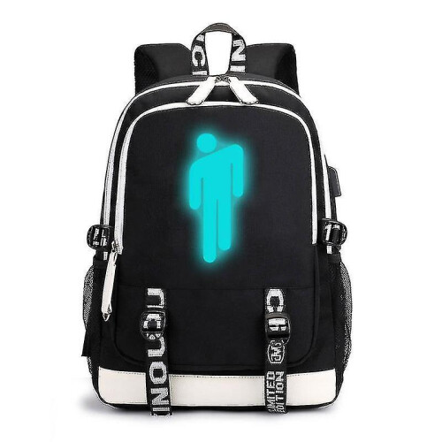 Billie Eilish Billie Eilish Pattern Usb Charging Backpack Student Schoolbag 2