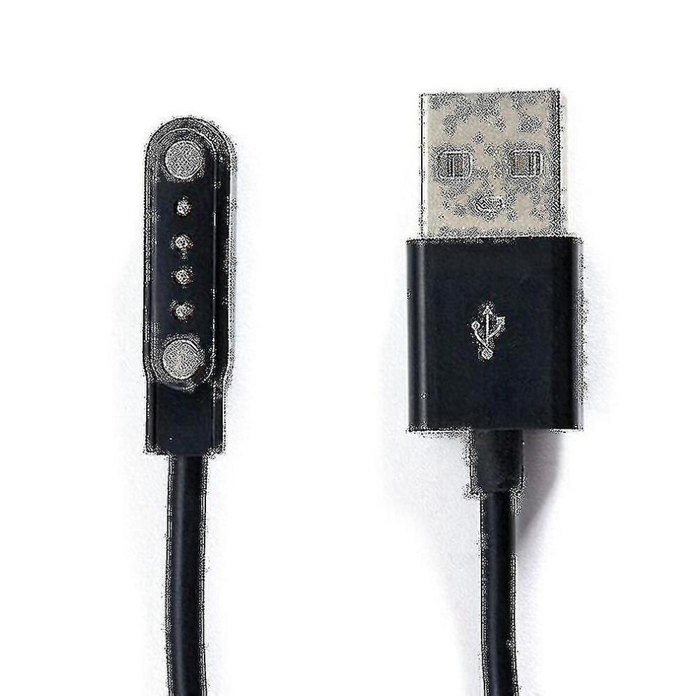(Black) Smart Watch Charging Cable 4 Pin Magnetic Charger Universal For Smart Bracelet Black 7364070480302