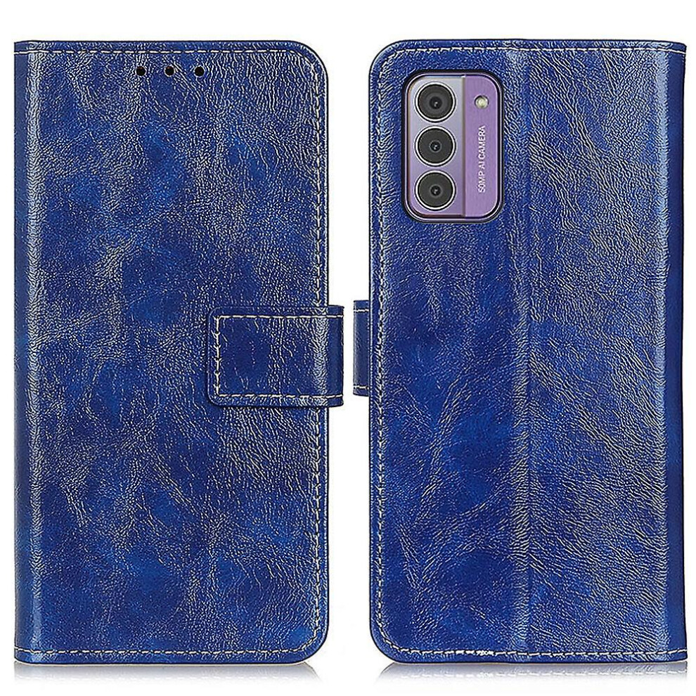 (Blue) For Nokia G42 Wallet Case Flip Pu Leather Shell Retro Crazy Horse Texture Stand Phone Cover-Red Blue 7364070496235