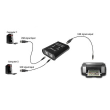 Usb Printer Sharing Device, 2 In 1 Out Printer Sharing Device, 2-port Manual Kvm Switching Splitte