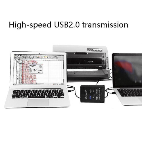 Usb Printer Sharing Device, 2 In 1 Out Printer Sharing Device, 2-port Manual Kvm Switching Splitte 2