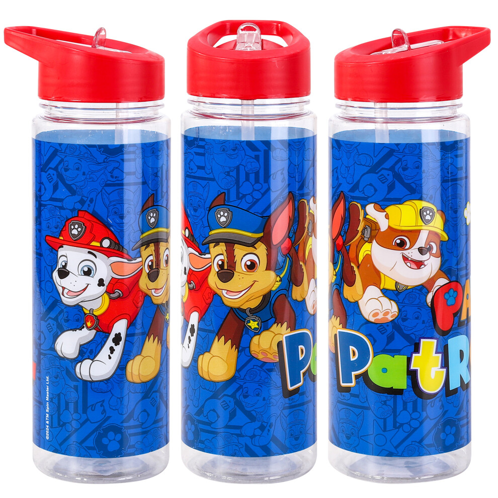 Paw Patrol Boys Plastic Sports Water Bottle With Straw Drinkware