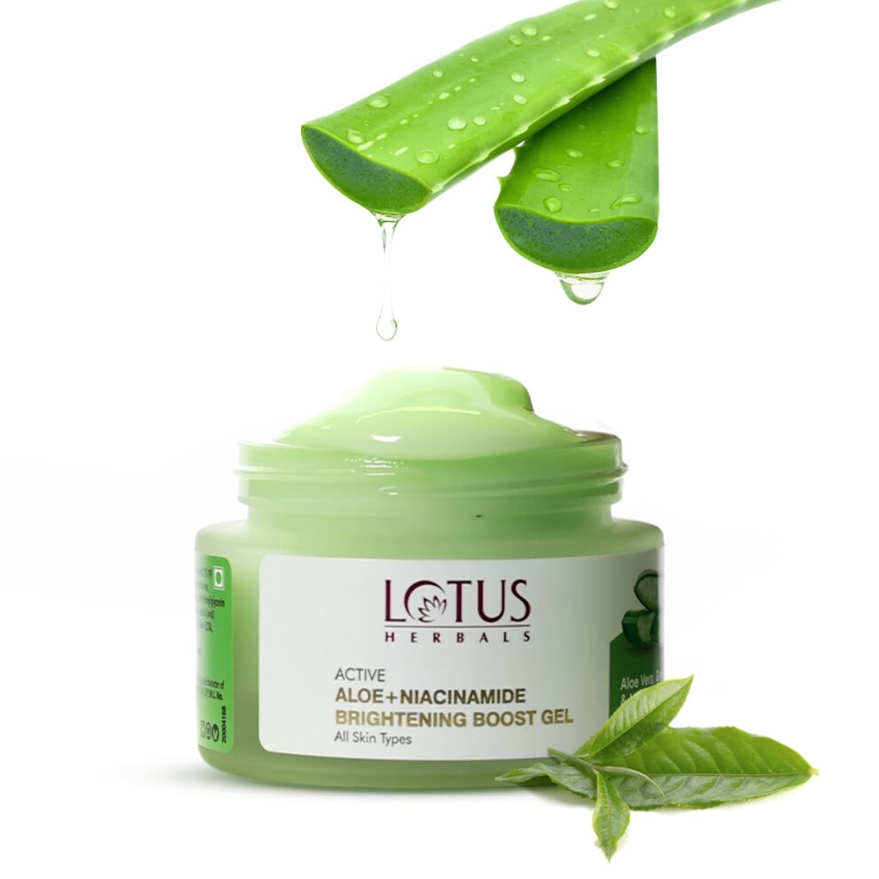 Biotique Green Lotus Herbals Active Aloe + Niacinamide Brightening Boost Gel 50G