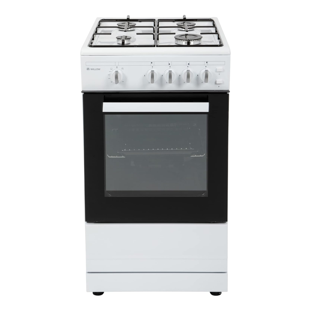 Willow WSG50W 50cm Wide Freestanding Gas Cooker with Four Zone Gas Burner Hob