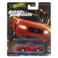 Hot Wheels Premium Fast & Furious Ford F-150 SVT Lightning #1/5. Modello 1/64 rosso metallico/metallo rosso.