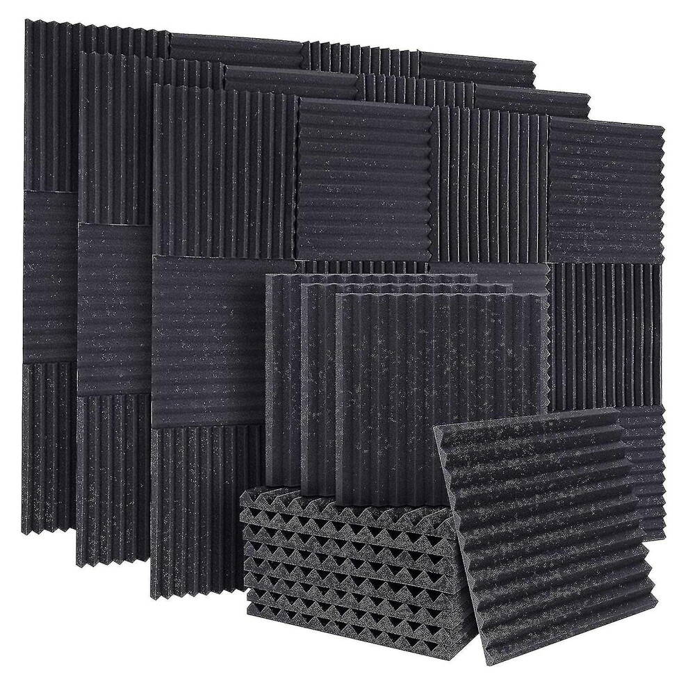 50Pcs Acoustic Soundproof Foam Sound Absorbing Panels Sound Insulation Panels Wedge For Studio Wall 7364070573356