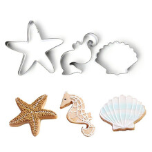 Cute Seahorse Shell Starfish Stainless Steel Baking Tool Diy Mold Cookie Cutter