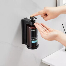 (single brown) Hotel 300ml Wall Mount Shampoo Conditioner And Shower Shampoo Bottle Dispenser With Key Lock-yvan