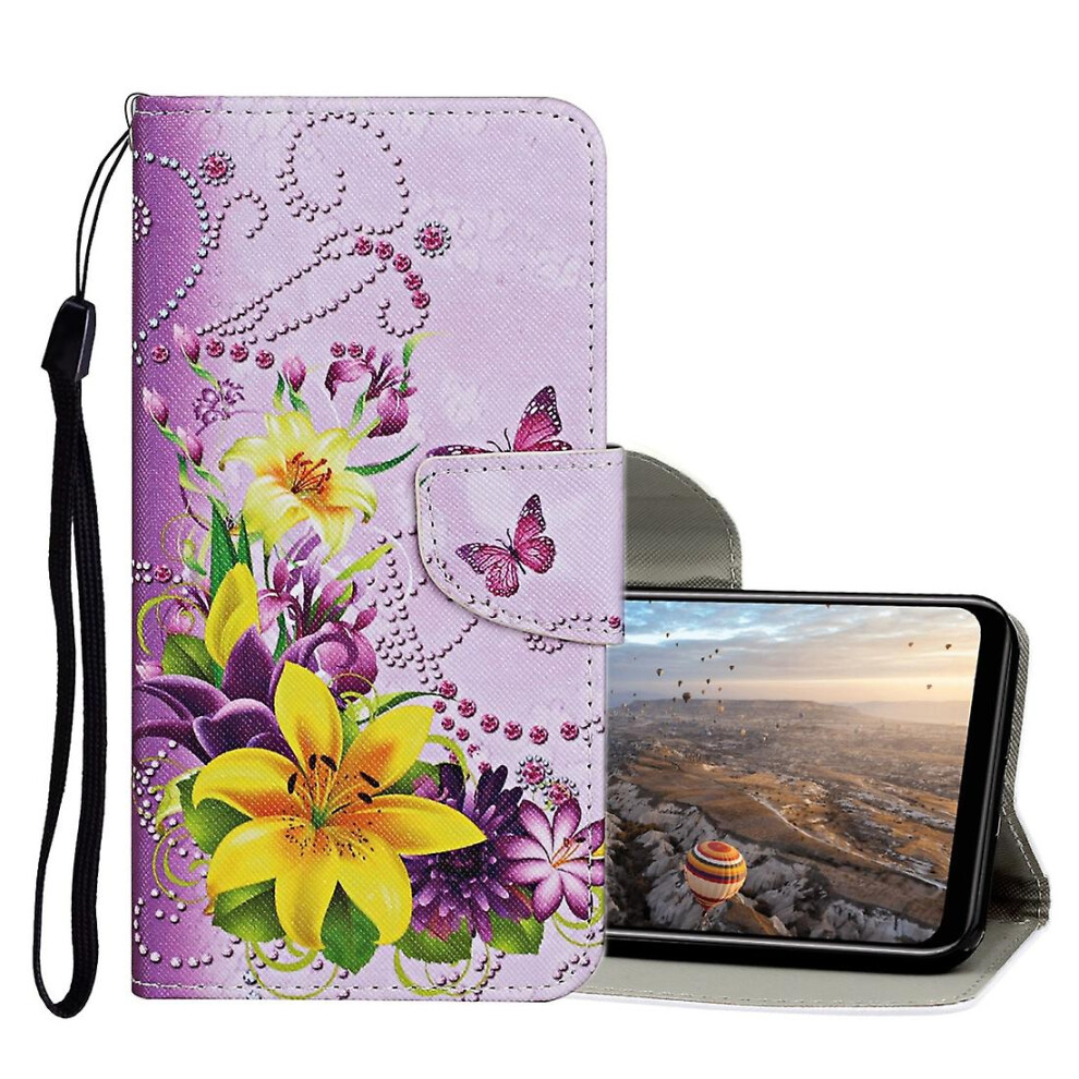 ( Flower Butterfly) For Huawei P Smart (2019) / Honor 10 Lite Leather Case Yellow 7364070580248