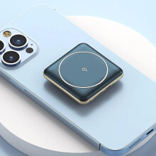 (Blue) Power Bank 10000mah Magnetic Wireless Charger Powerbank For Iphone 12 13 14 Huawei Samsung Xiaomi Mini Portable External Battery