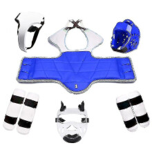 (six-piece set girl4, height 110-130cm) Taekwondo Five-piece Set Taekwondo Protective Gear Helmet Armor Kickboxing Boxing Glove Taekwondo Equipment Head Protector