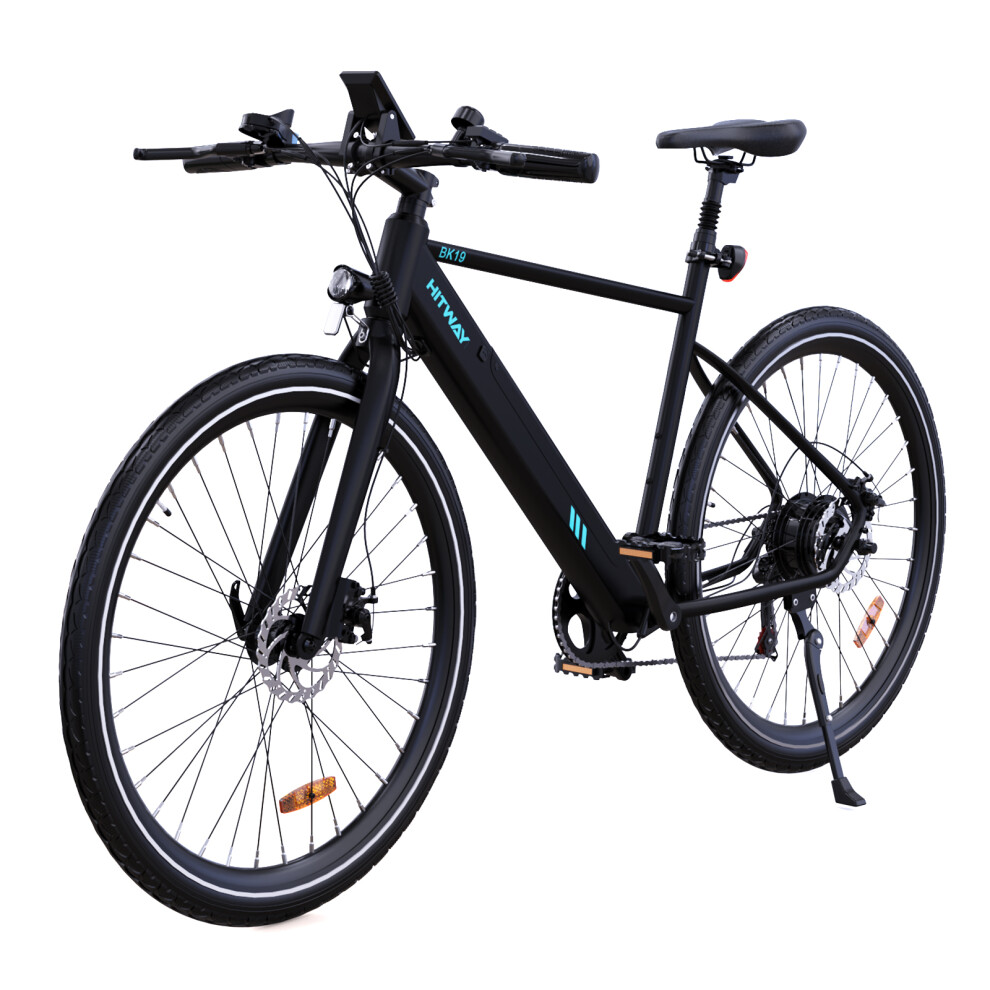 (Black) HITWAY BK19 350W Electric Bike 36V 12Ah 80Km Range