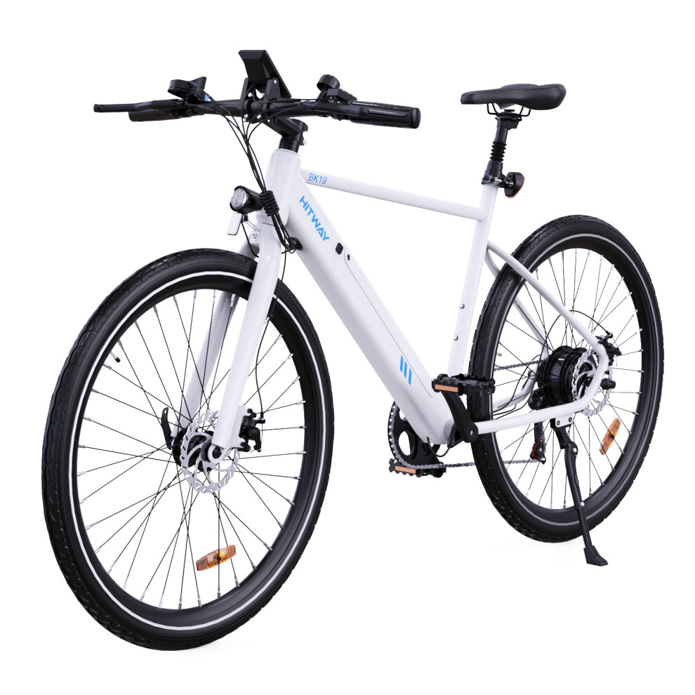 (White) HITWAY BK19 350W Electric Bike 36V 12Ah 80Km Range