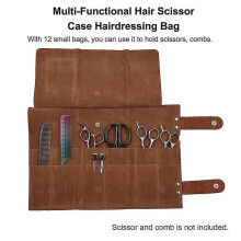 Hair Scissor Case Hairdressing Bag Barber Salon Pouch Holder For Hair Stylist Cloth Leather Pouch Holder Hair Scissor Bags Clips