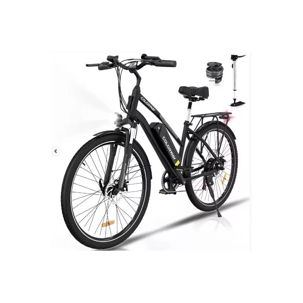 (Black) COLORWAY BK27 28" Electric Mountain Bike 250W 36V