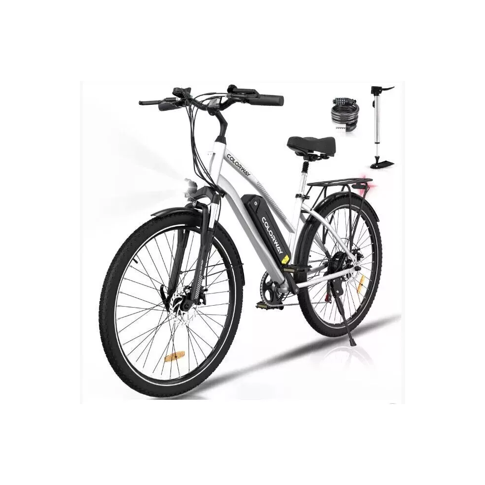 (Silver) COLORWAY BK27 28" Electric Mountain Bike 250W 36V