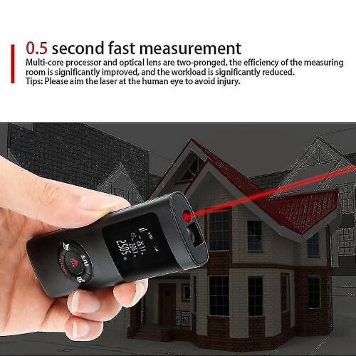40m Multifunctional Lcd Digital Laser Meter Mini Smart Rangefinder Portable Distance Measuring Tool Support Usb Charging - Black-- 1