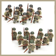 (20pcs-2) War II the British and German armies Desert Military Sodiers Weapons Minifigures Kids Toys Gifts