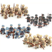 (40pcs-5) War II the British and German armies Desert Military Sodiers Weapons Minifigures Kids Toys Gifts