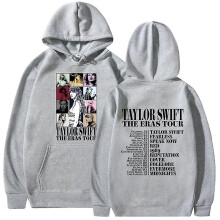 (Grey, S) Taylor Swift The Eras Tour Hoodies Womens Mens Unisex Hooded Sweatshirt Pullover Tops Casual Blouses Gifts