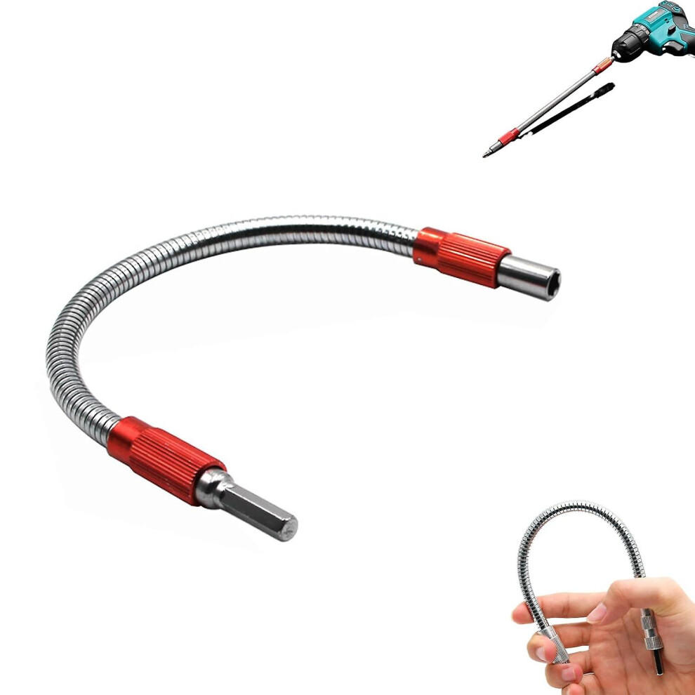 (Red) Hexagonal Shanks Metal Flex Universal Extension Bit Holder 7364070557004