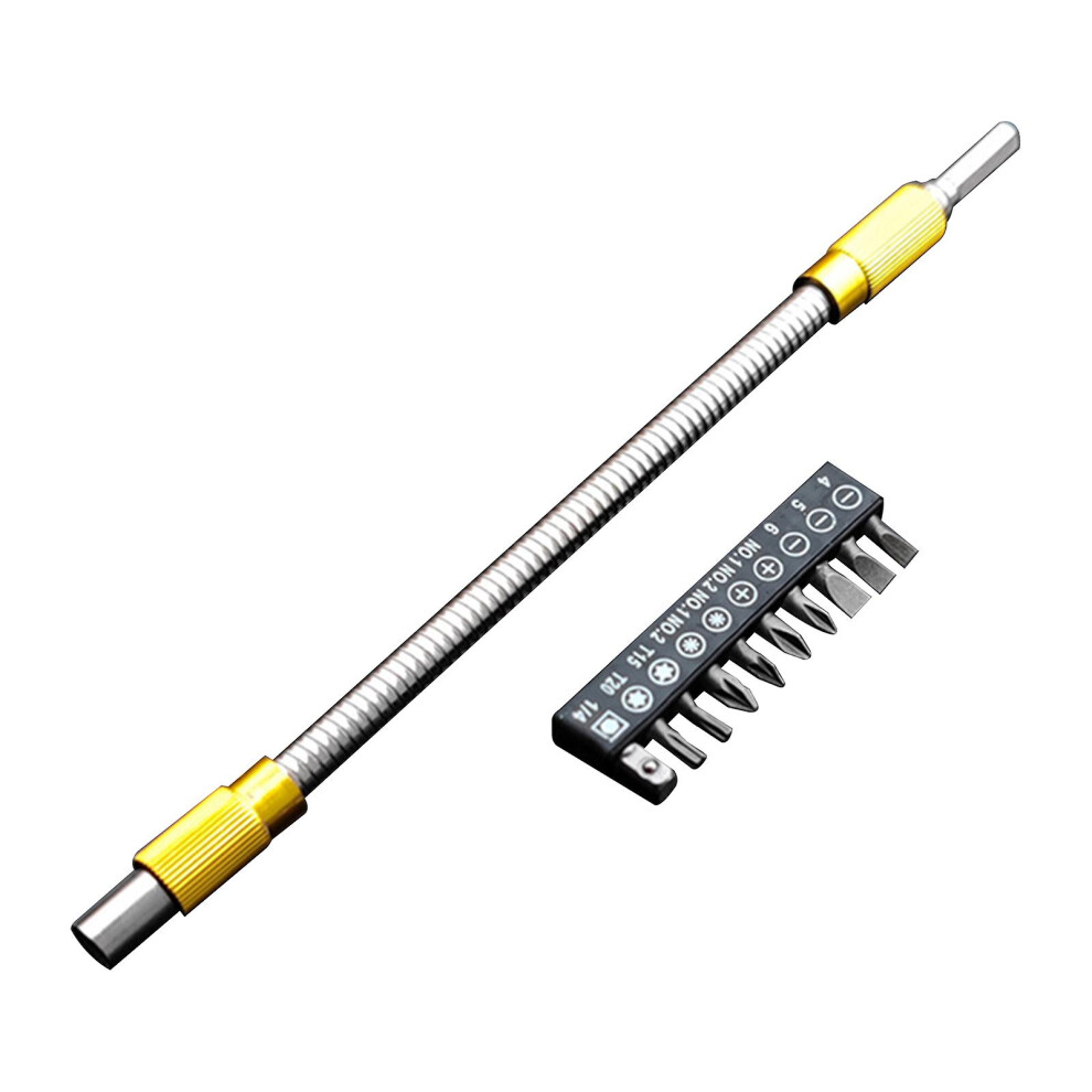 (Yellow) Hexagonal Shanks Metal Flex Universal Extension Bit Holder 7364070557011