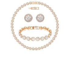 (JH00005) High Quality Original Women's Necklace, Bracelet and Earrings Set, Angelic Square Series Jewelry Set, Fit Original Brand Suitable for Holiday Gifts