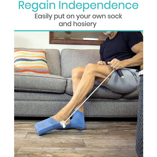 Sock Aid - Easy On And Off Stocking Slider - Pulling Assist Device - Compression Sock Helper Aide Tool - Puller, For Elderly, Senior, Pregnant, Diabet 2