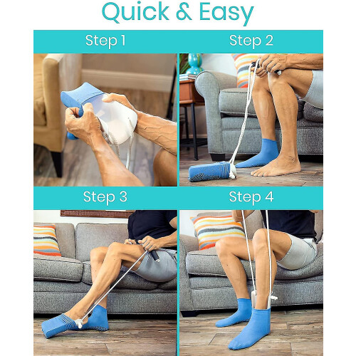 Sock Aid - Easy On And Off Stocking Slider - Pulling Assist Device - Compression Sock Helper Aide Tool - Puller, For Elderly, Senior, Pregnant, Diabet 1