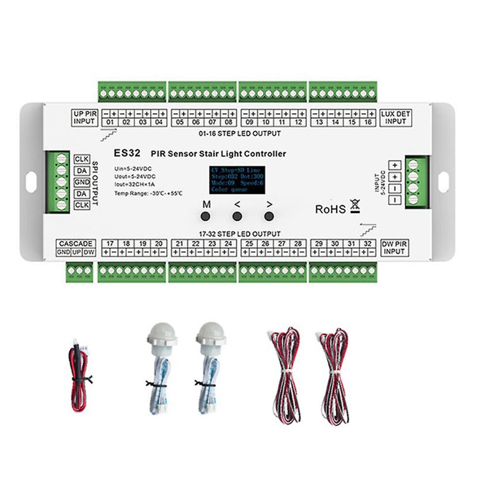32Ch Es32 Pir Sensor Stair Light Controller Human Body Infrared Inductive Switch Stair Lamp Control 7364070635405