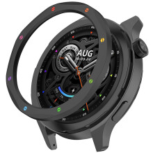 (Black Rainbow) Watch Replacement Bezel Metal Bezel Accessories for Xiaomi Watch S4/S4 eSIM/S3/S3 eSIM