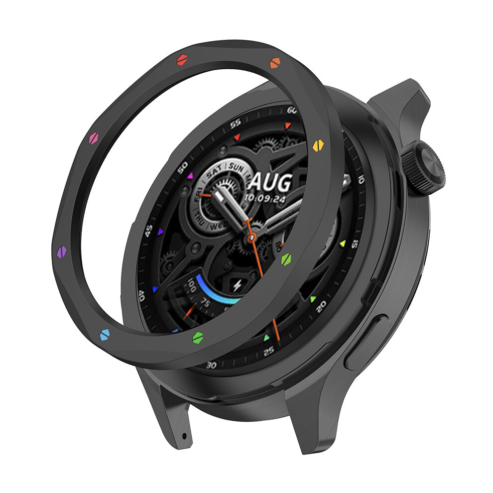 (Black Rainbow) Watch Replacement Bezel Metal Bezel Accessories for Xiaomi Watch S4/S4 eSIM/S3/S3 eSIM