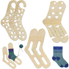 6 Pieces Sock Blockers Wooden Sock Blocker For Knitting Crochet Stocking Display Molds Handmade Knit Sock Form Stretchers Mold