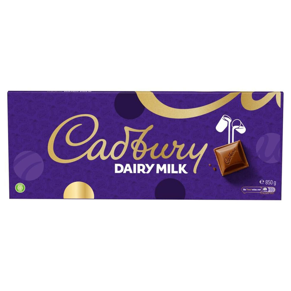 Cadbury Dairy Milk Chocolate Gift Bar, The Classic Creamy Taste, Perfect for Sharing, Extra-Large, 850 g (Pack of 1)