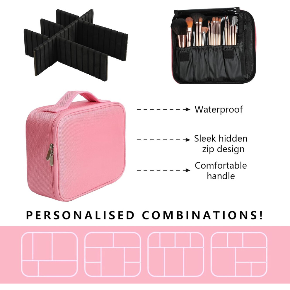 regular-pink--makeup-bag-for-women---vanity-case-perfect-for-travel-with-make-up-organiser-storage-and-individual-compartments